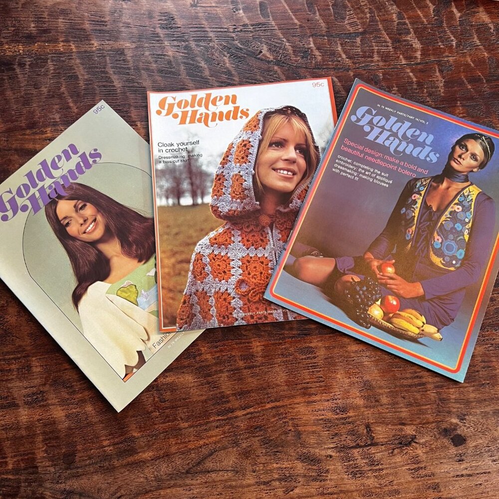 Golden Hands Magazine Set Vol 2 Parts 16 22 23 Crochet Dressmaking Needlepoint P